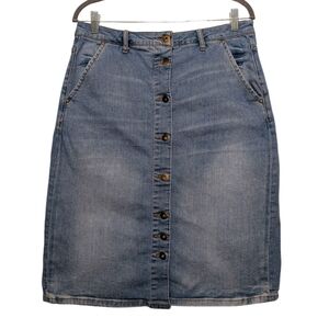 Anthropologie Pilcro and the Letterpress Denim Button Front Skirt | Size 14
